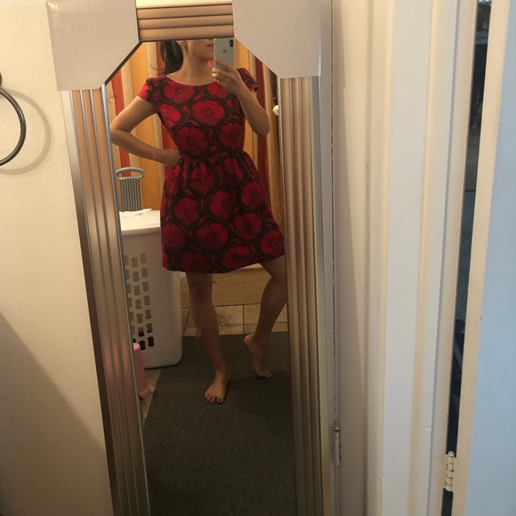 Alice+Olivia nelly puffed dress in red /us 4 - Picture 3 of 16